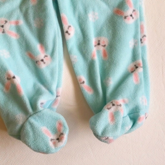george winter bunny fleece footed pants 6-12 months baby girl - Picture 2 of 5